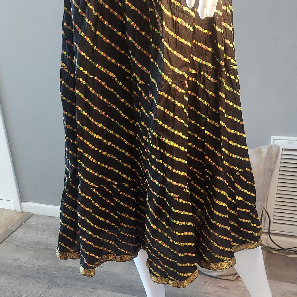 Striped Black and Gold Women's Skirt